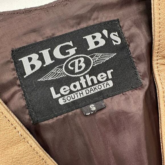 Big B’s Leather South Dakota Leather Motorcycle Vest with Side Laces. - Picture 3 of 8